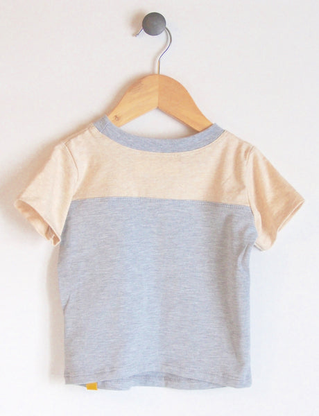 T-Shirt in Grey/Almond with Skateboard